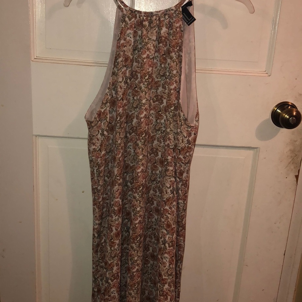 Super flowy high neck flowered print dress